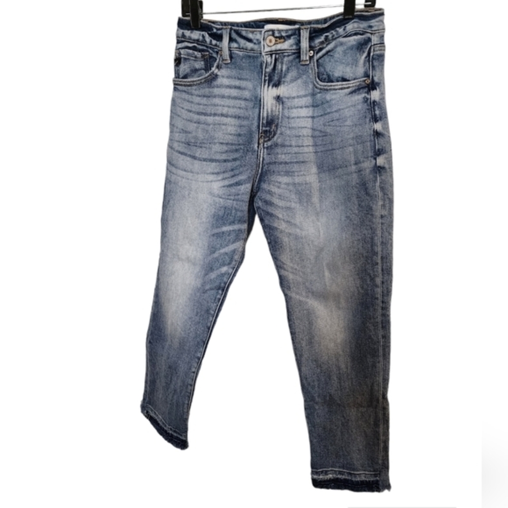 Kancan distressed fringe jean